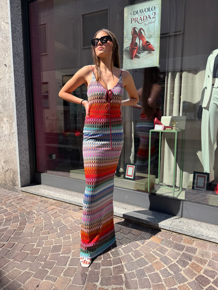 ABITO LUNGO IN MAGLIA CON SPALLINE - KOSTUMN