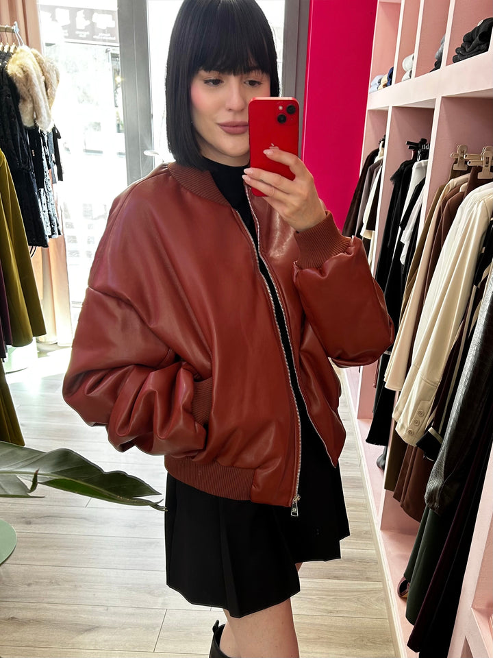 KOSTUMN- BOMBER OVERSIZE IN ECOPELLE