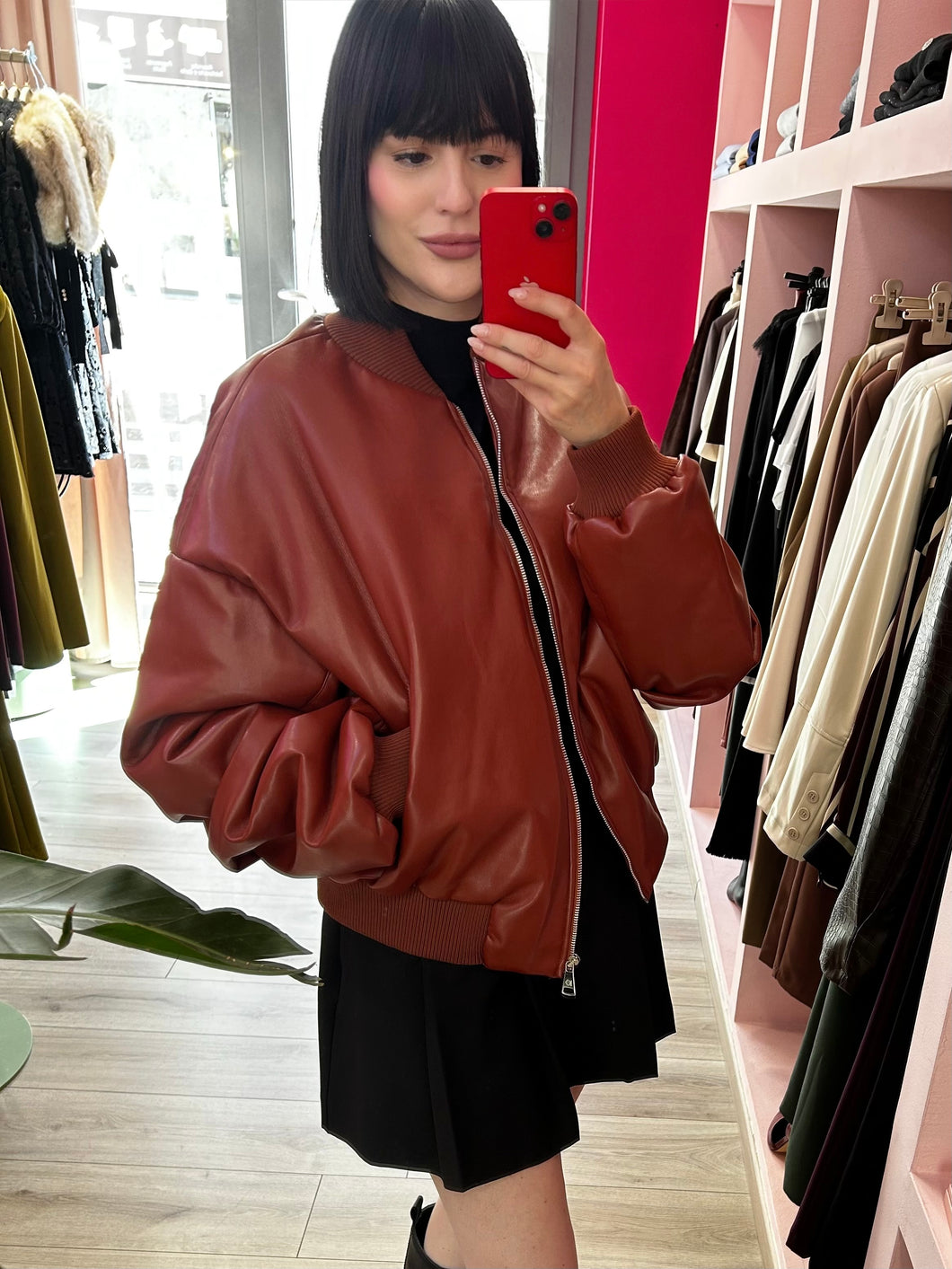 KOSTUMN- BOMBER OVERSIZE IN ECOPELLE