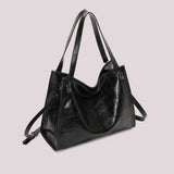 MIMÌ - BORSA SHOPPER EFFETTO COCCO NERA