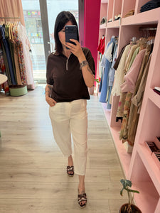 PANTALONE CROPPED BIANCO - MIRONCÉ