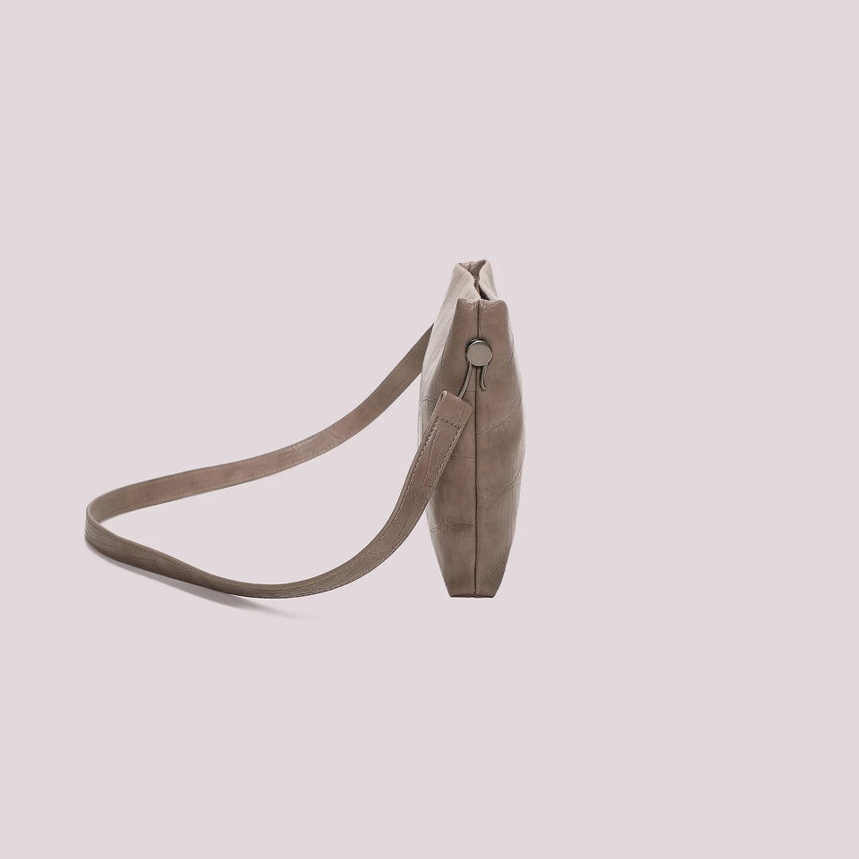 MIMÌ - BORSA A BUSTA EFFETTO COCCO TAUPE
