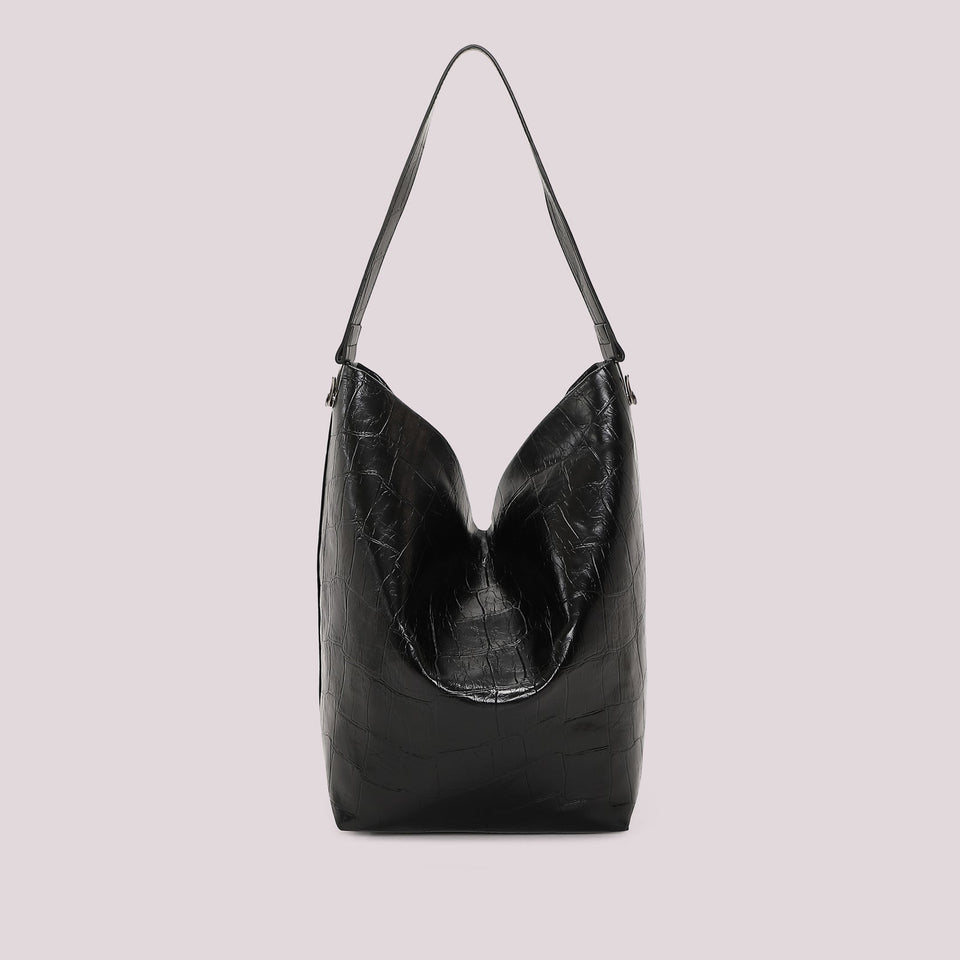 MIMÌ - BORSA A SACCA EFFETTO COCCO NERA