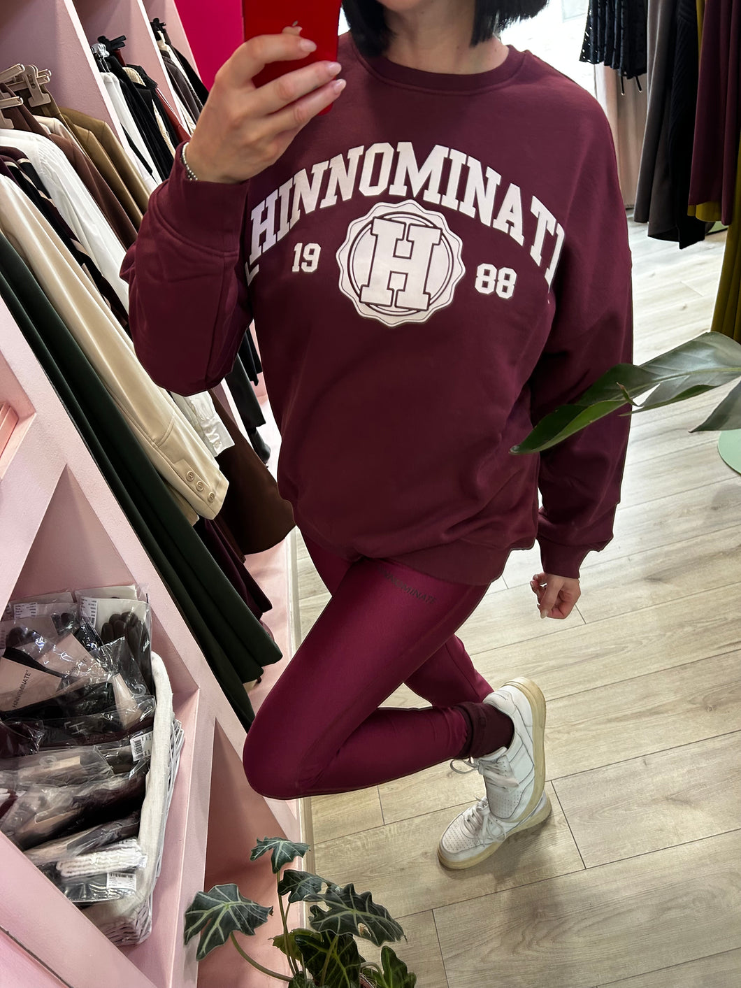 HINNOMINATE - LEGGINS IN LYCRA BORDEAUX
