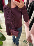 IMPERIAL - MAGLIA CON VOLANT AMARONE