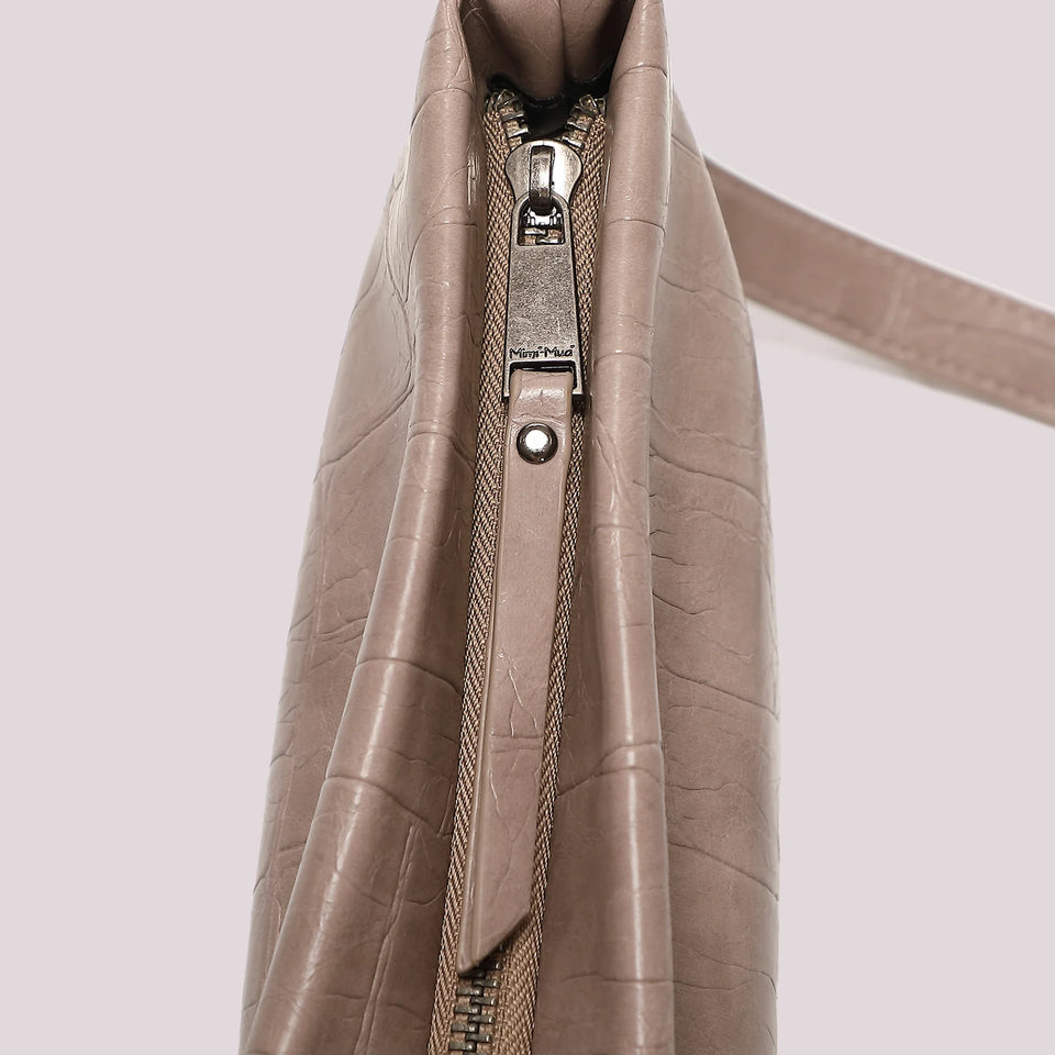 MIMÌ - BORSA A BUSTA EFFETTO COCCO TAUPE