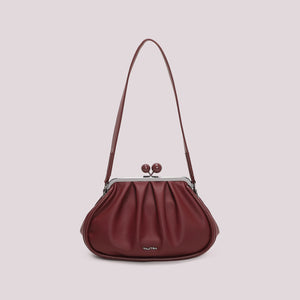 MIMÌ - BORSA CLUTCH MORBIDA CON CHIUSURA A SFERE BORDEAUX