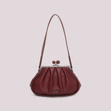 MIMÌ - BORSA CLUTCH MORBIDA CON CHIUSURA A SFERE BORDEAUX