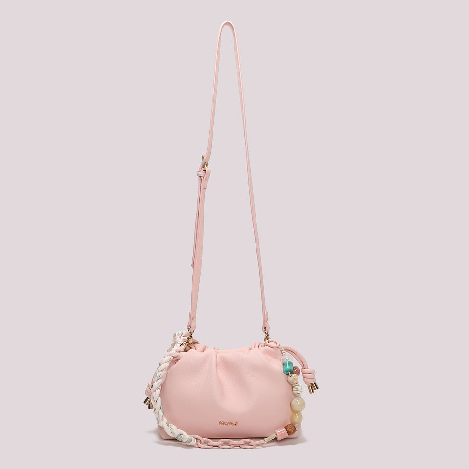 BORSA A TRACOLLA CON FOULARD ROSA - MIMI