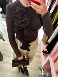 IMPERIAL - MAGLIA CON VOLANT FONDENTE