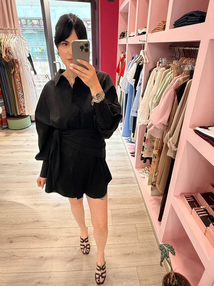 CAMICIA A MANICA LUNGA NERA - KOSTUM