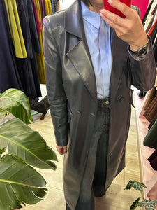 KOSTUMN - TRENCH ECOPELLE GRIGIO PIOMBO