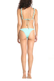 BIKINI TRIANGOLO CON LACCI INTRECCIATI VERDE ACQUA - COTAZUR