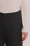 MIMÍ - PANTALONE DRITTO IN GESSATO CON MICRO PAILLETTES