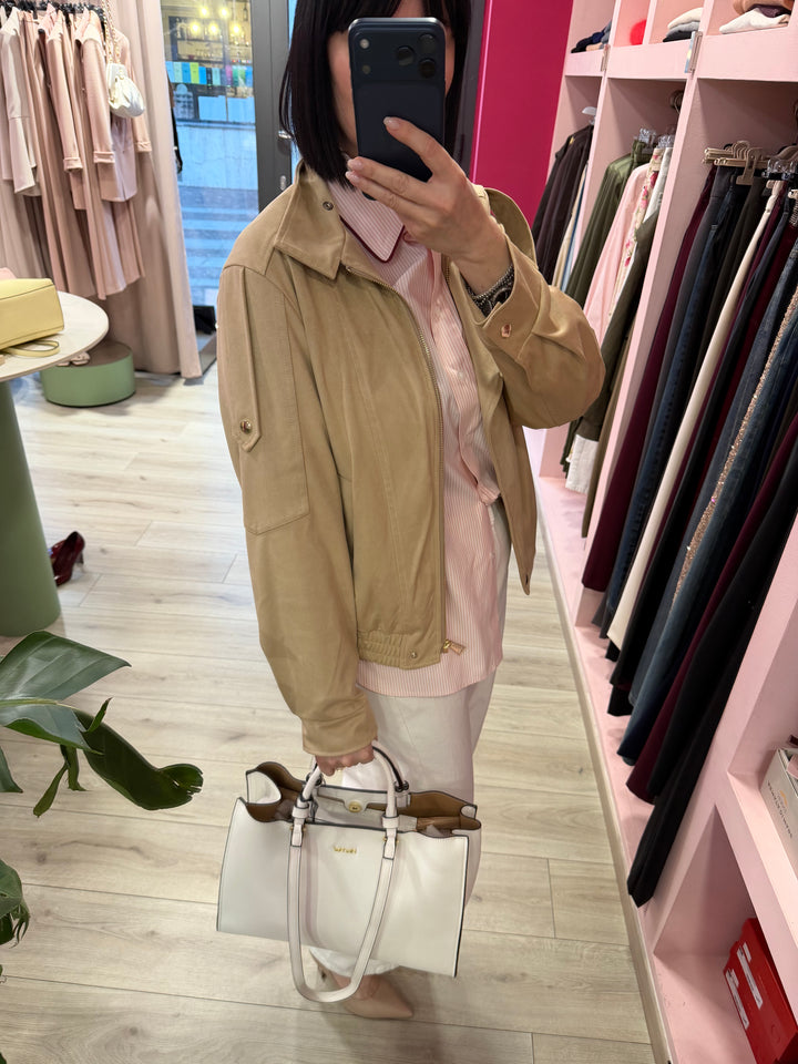 GIUBBOTTO IN ECO DAINO BEIGE - MOTEL