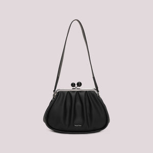 MIMÌ - BORSA CLUTCH MORBIDA CON CHIUSURA A SFERE NERA