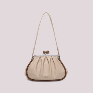 MIMÌ - BORSA CLUTCH MORBIDA CON CHIUSURA A SFERE BEIGE