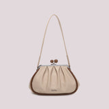 MIMÌ - BORSA CLUTCH MORBIDA CON CHIUSURA A SFERE BEIGE
