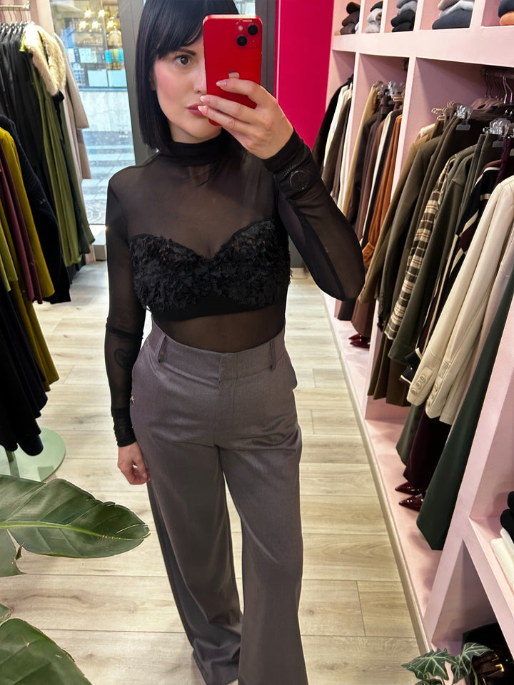 REVISE - BODY IN TULLE EFFETTO GOFFRATO