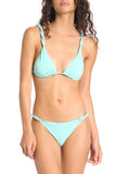 BIKINI TRIANGOLO CON LACCI INTRECCIATI VERDE ACQUA - COTAZUR