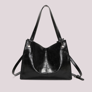 MIMÌ - BORSA SHOPPER EFFETTO COCCO NERA