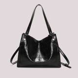 MIMÌ - BORSA SHOPPER EFFETTO COCCO NERA