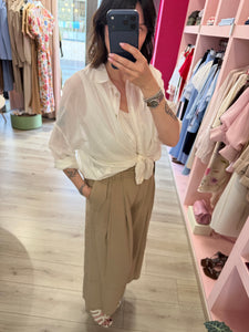 PANTALONE CON PINCES SABBIA - H2O