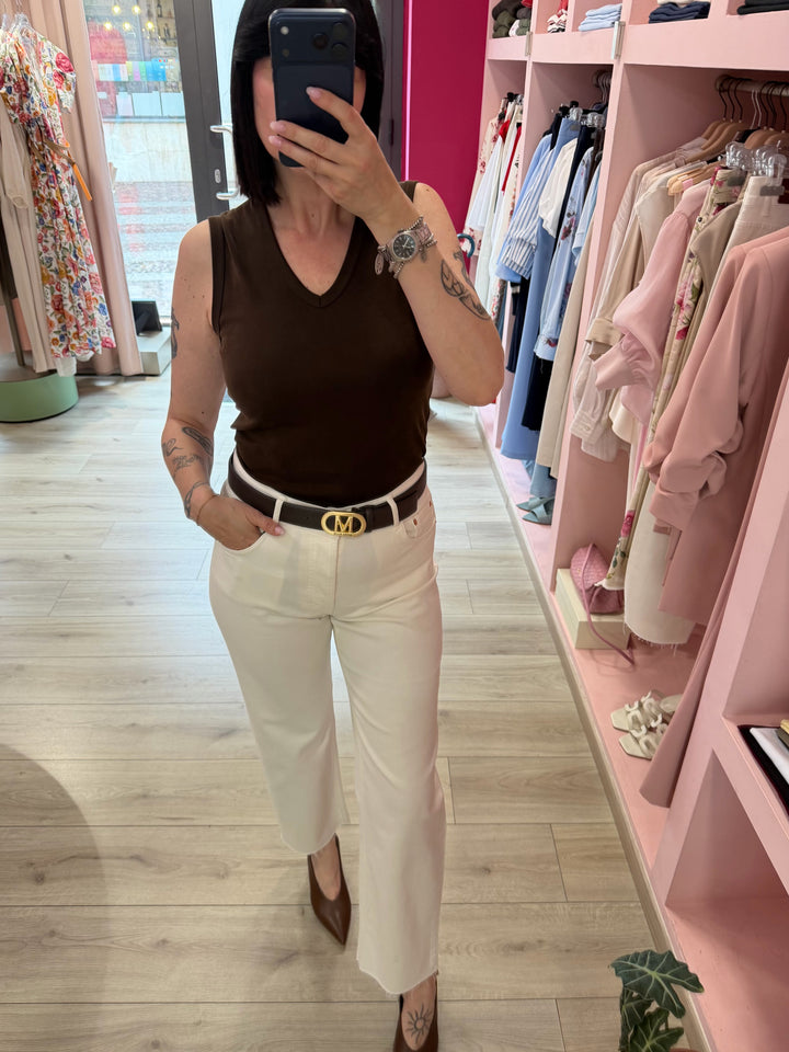 JEANS 5 TASCHE BIANCO - TENSIONE IN