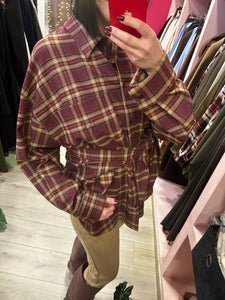 KOSTUMN - CAMICIA A QUADRI CON FOULARD