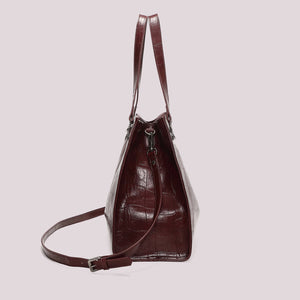 MIMÌ - BORSA SHOPPER EFFETTO COCCO BURGUNDI