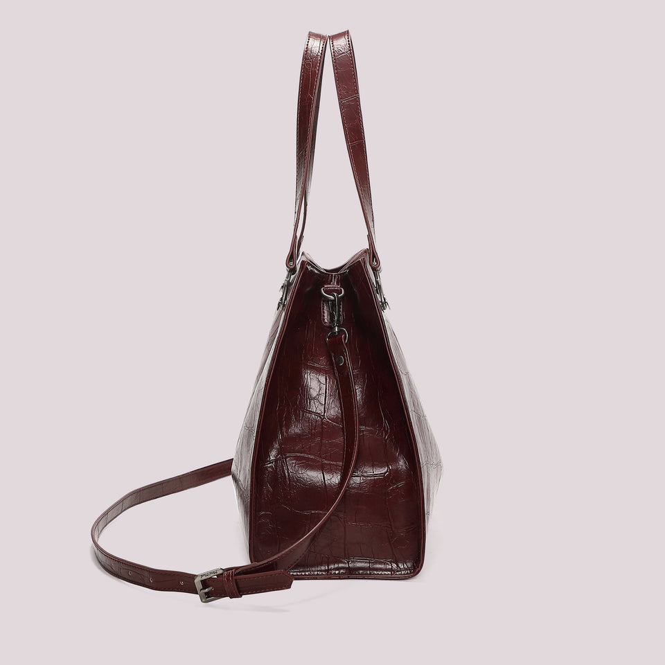 MIMÌ - BORSA SHOPPER EFFETTO COCCO BURGUNDI