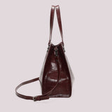 MIMÌ - BORSA SHOPPER EFFETTO COCCO BURGUNDI