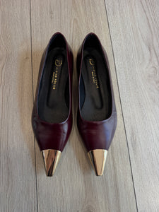 D.F. - BALLERINE IN PELLE PUNTA METALLICA