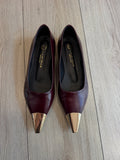 D.F. - BALLERINE IN PELLE PUNTA METALLICA