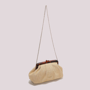 MIMÌ - CLUTCH IN RAFIA PANNA