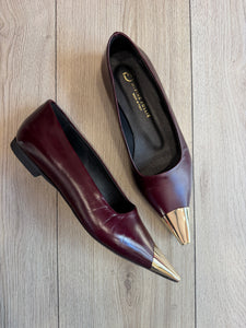 D.F. - BALLERINE IN PELLE PUNTA METALLICA