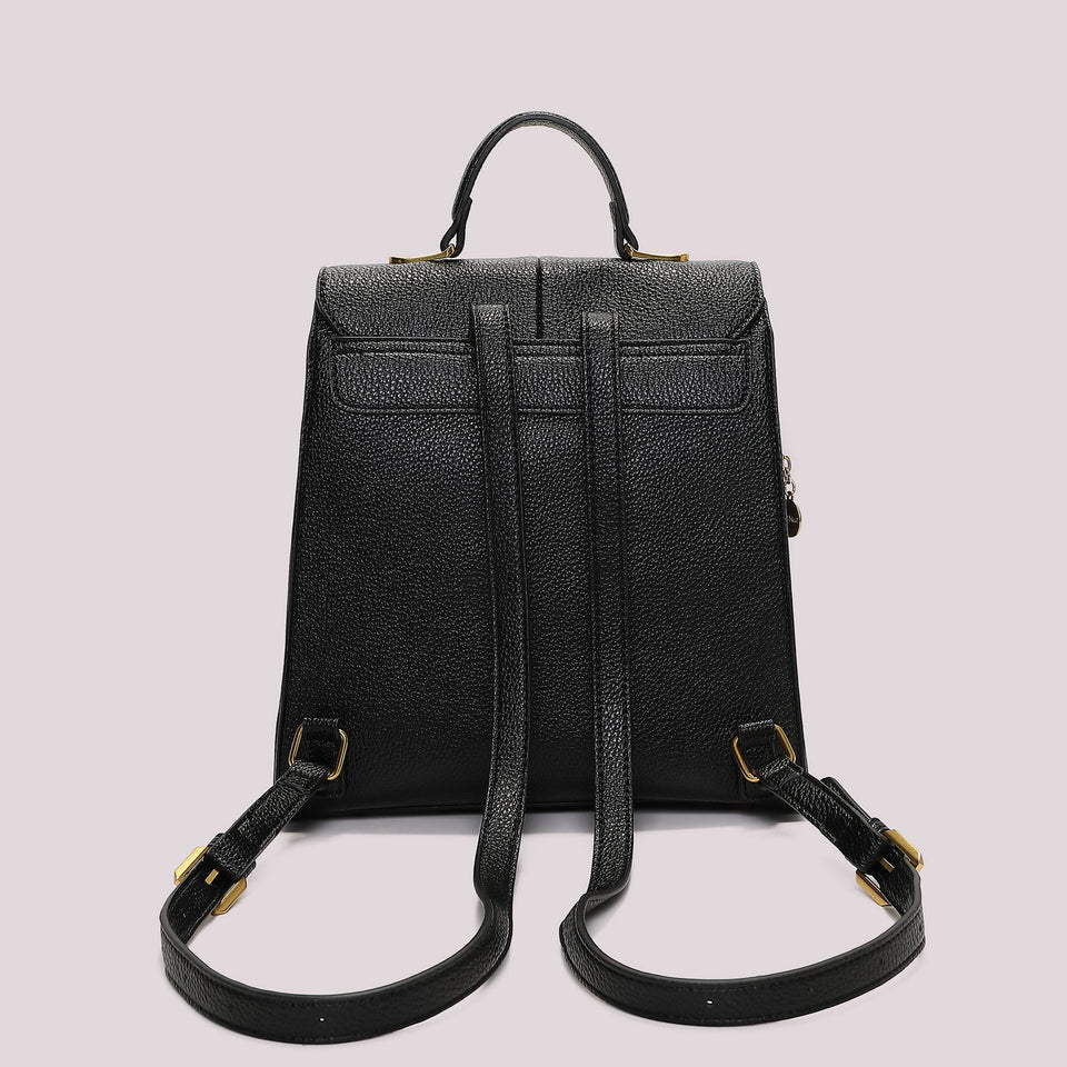 MIMÌ - ZAINO CON DETTAGLI SATINATI NERO