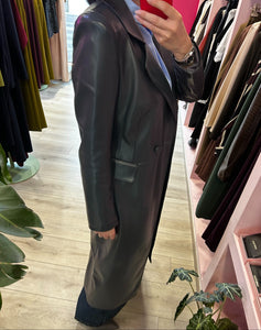 KOSTUMN - TRENCH ECOPELLE GRIGIO PIOMBO