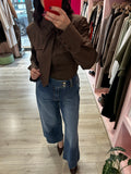 MOTEL - JEANS ELASTICIZZATO A PALAZZO CON RISVOLTO