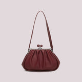 MIMÌ - BORSA CLUTCH MORBIDA CON CHIUSURA A SFERE BORDEAUX