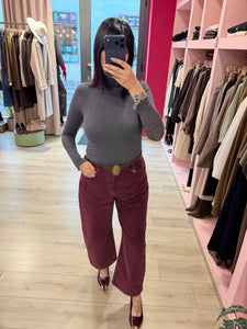 MOTEL - PANTALONE MOD. TOM VELLUTO BURGUNDY