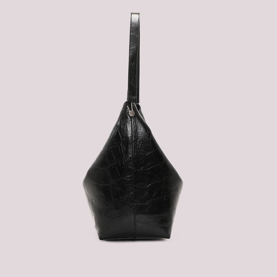 MIMÌ - BORSA A SACCA EFFETTO COCCO NERA