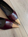 D.F. - BALLERINE IN PELLE PUNTA METALLICA