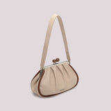 MIMÌ - BORSA CLUTCH MORBIDA CON CHIUSURA A SFERE BEIGE