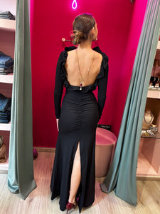 REVISE - ABITO LUNGO CON DETTAGLI NERO