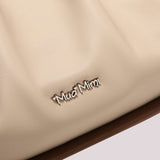 MIMÌ - BORSA CLUTCH MORBIDA CON CHIUSURA A SFERE BEIGE