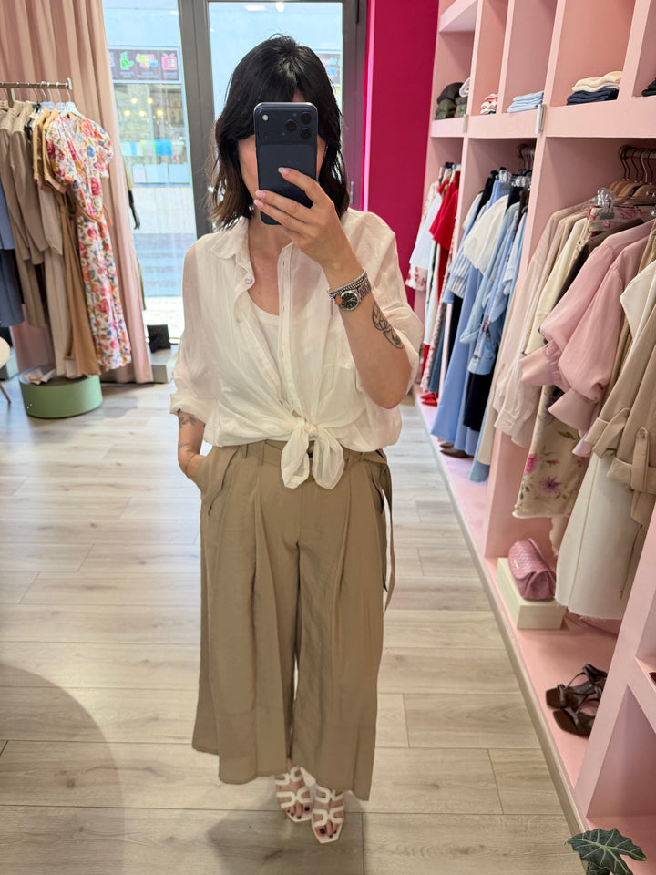 PANTALONE CON PINCES SABBIA - H2O